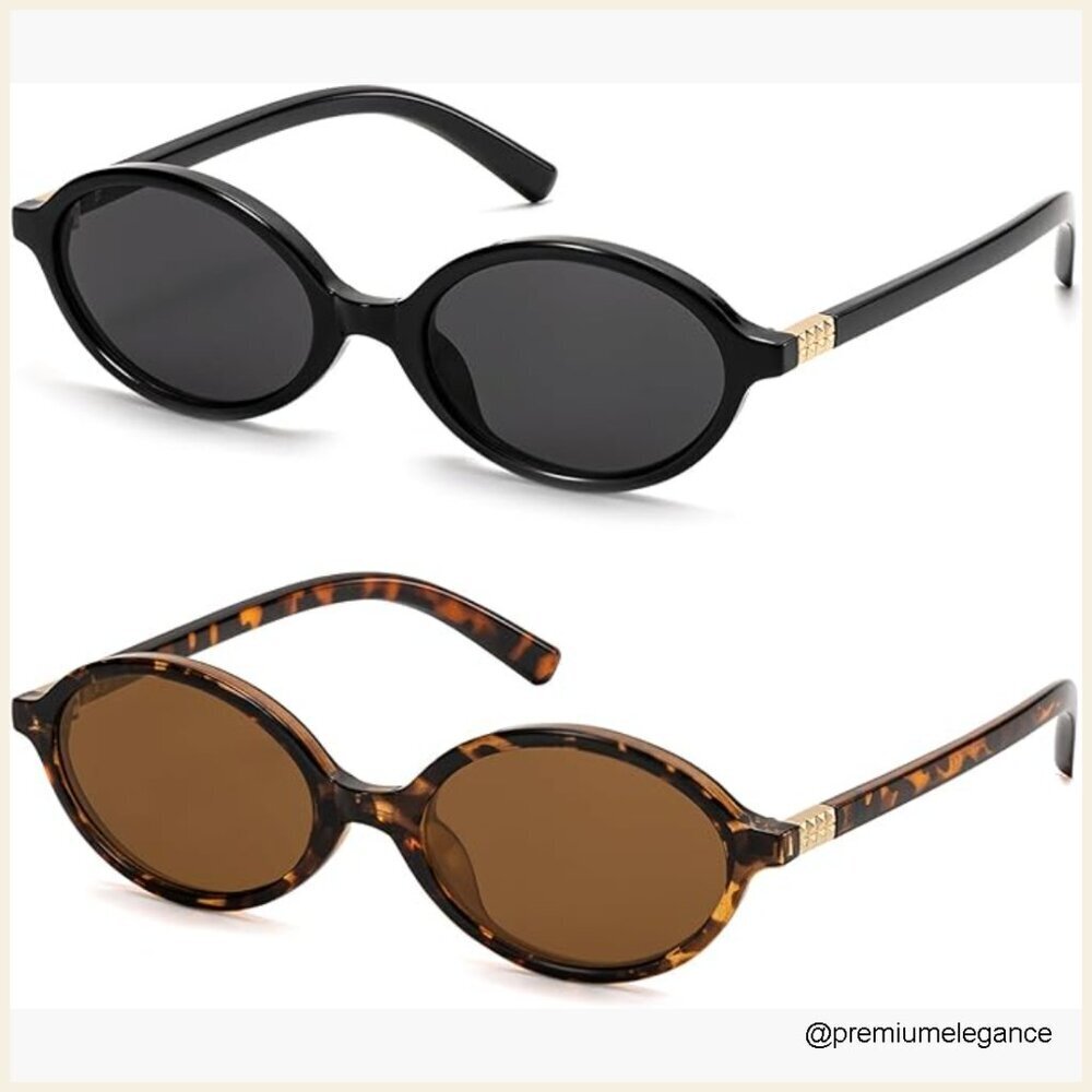 Retro Oval Sunglasses Vintage 90s Y2K Trendy Lightweight UV400 Protection